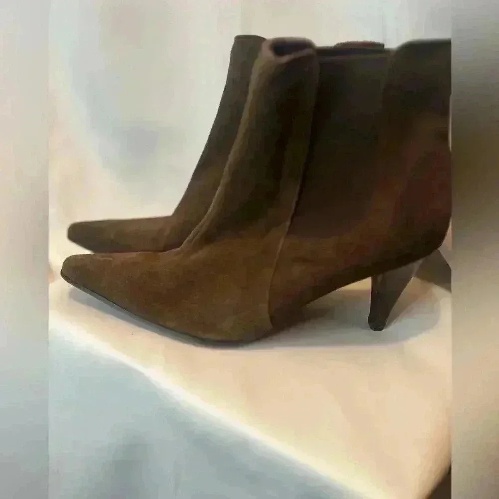 Brown Suede Ankle Boots Size 8 m - Picture 2 of 7